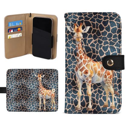 Giraffe Rose Gold Print - Unique Cell Phone Flip Case fits Most Mobile Phones