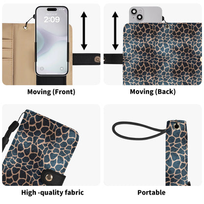 Rose Gold Giraffe Print - Unique Cell Phone Flip Case fits Most Mobile Phones