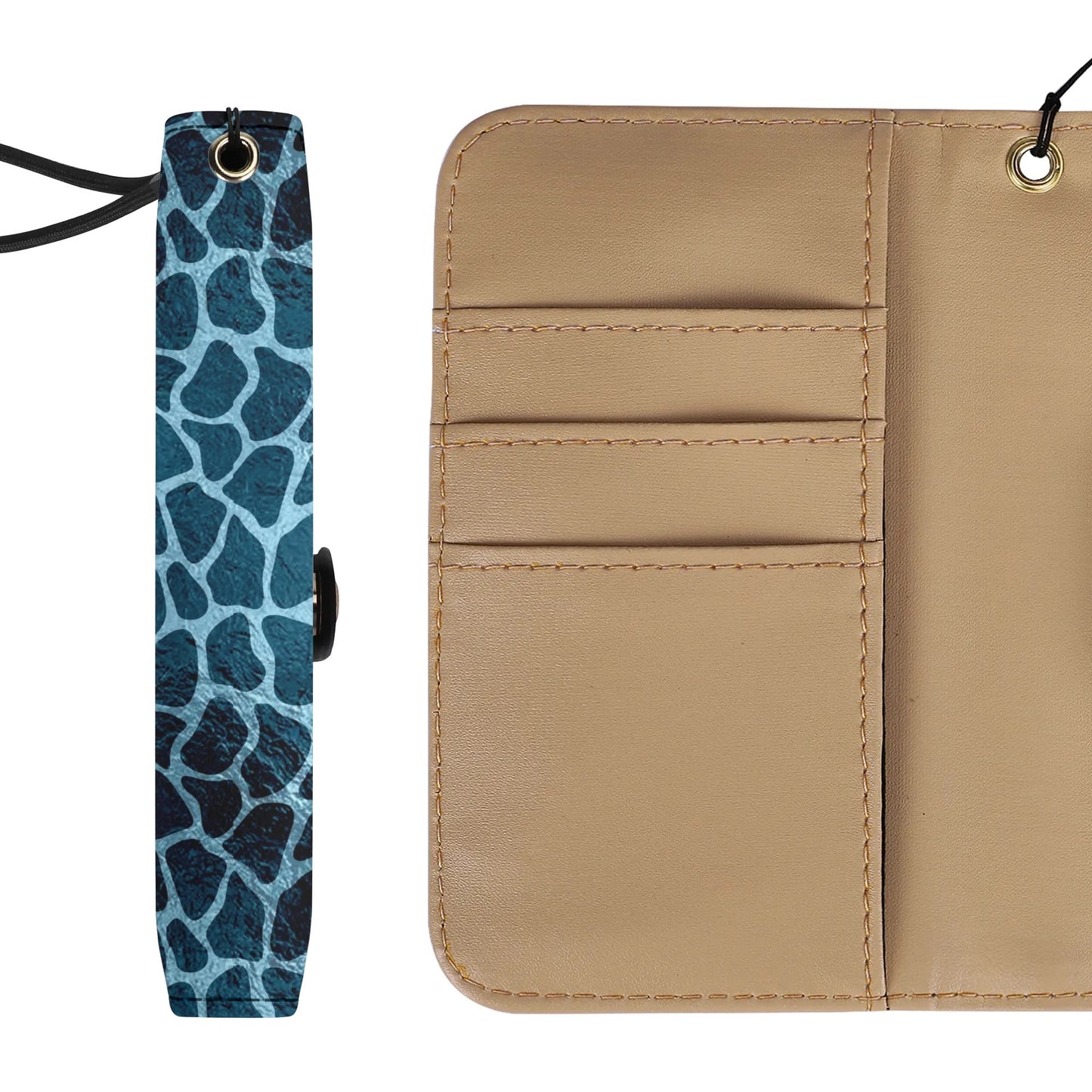 Blue Giraffe Print - Unique Cell Phone Flip Case fits Most Mobile Phones