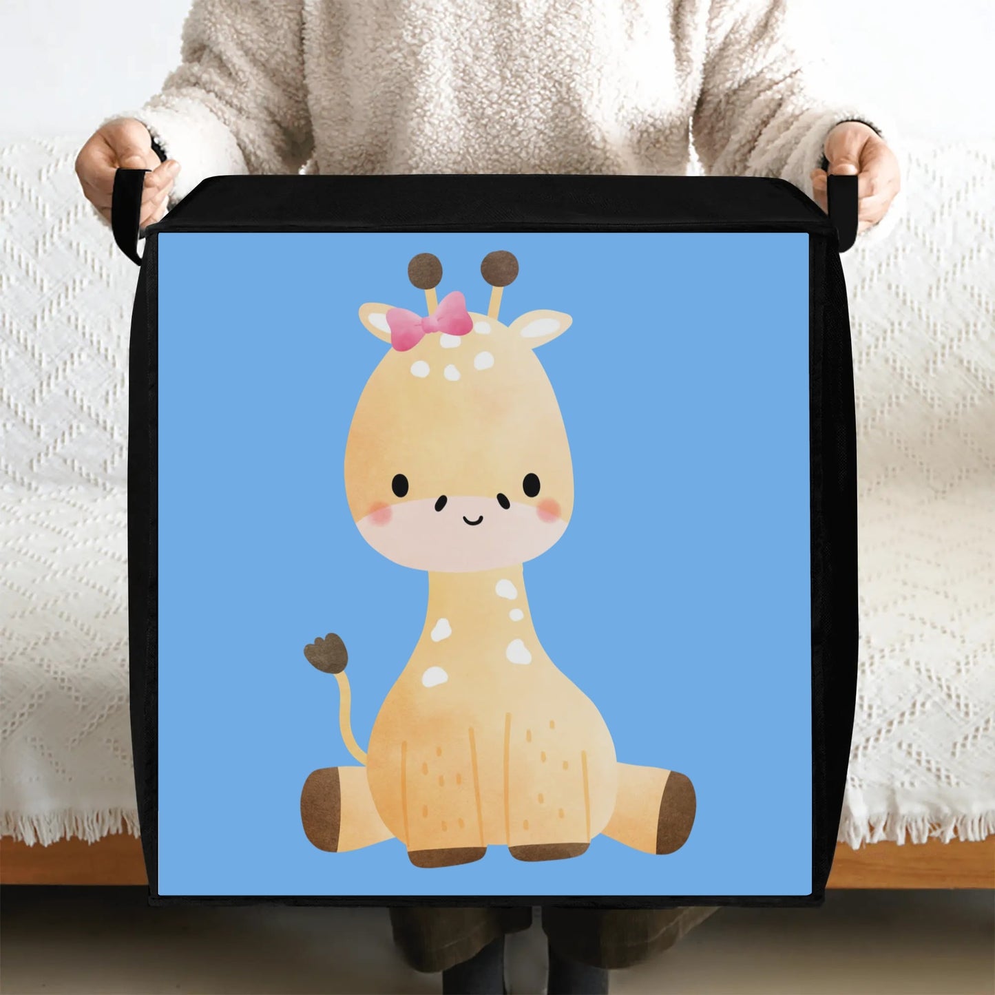 Baby Giraffe -  Bedding/Toys Storage Box ZIPPERED Collapsible Bag