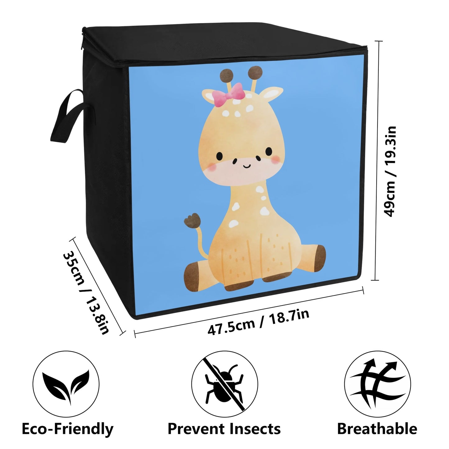 Baby Giraffe -  Bedding/Toys Storage Box ZIPPERED Collapsible Bag