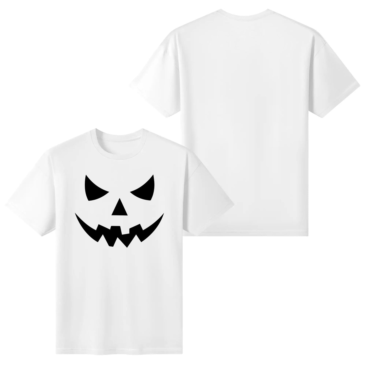 Jack O Lantern Face - Womens Super Soft 100% Cotton Halloween Costume Funny T-Shirt