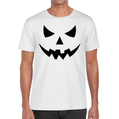 Jack O Lantern Face - Mens Soft 100% Cotton Halloween Costume Funny T-Shirt