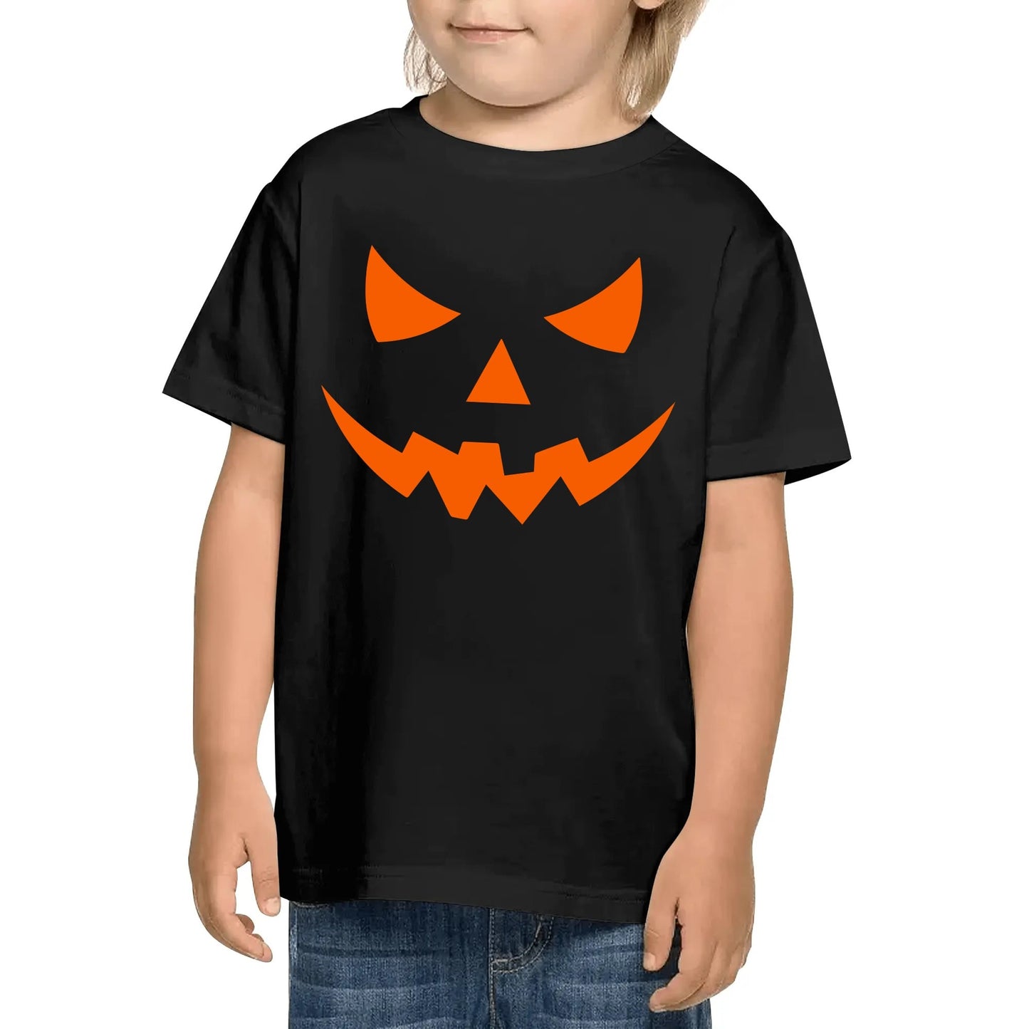 Jack O Lantern Face - Kids 100% Soft Cotton Halloween Costume T-Shirts