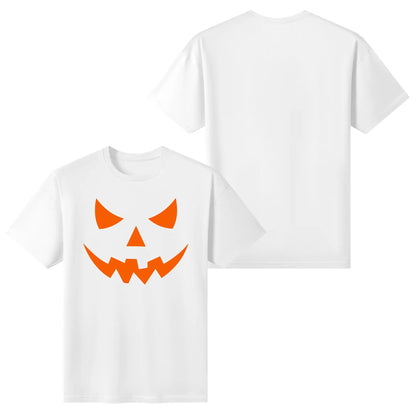 Jack O Lantern Face - Womens Super Soft 100% Cotton Halloween Costume Funny T-Shirt