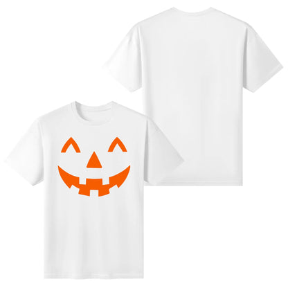 Jack O Lantern Face - Womens Super Soft 100% Cotton Halloween Costume Funny T-Shirt