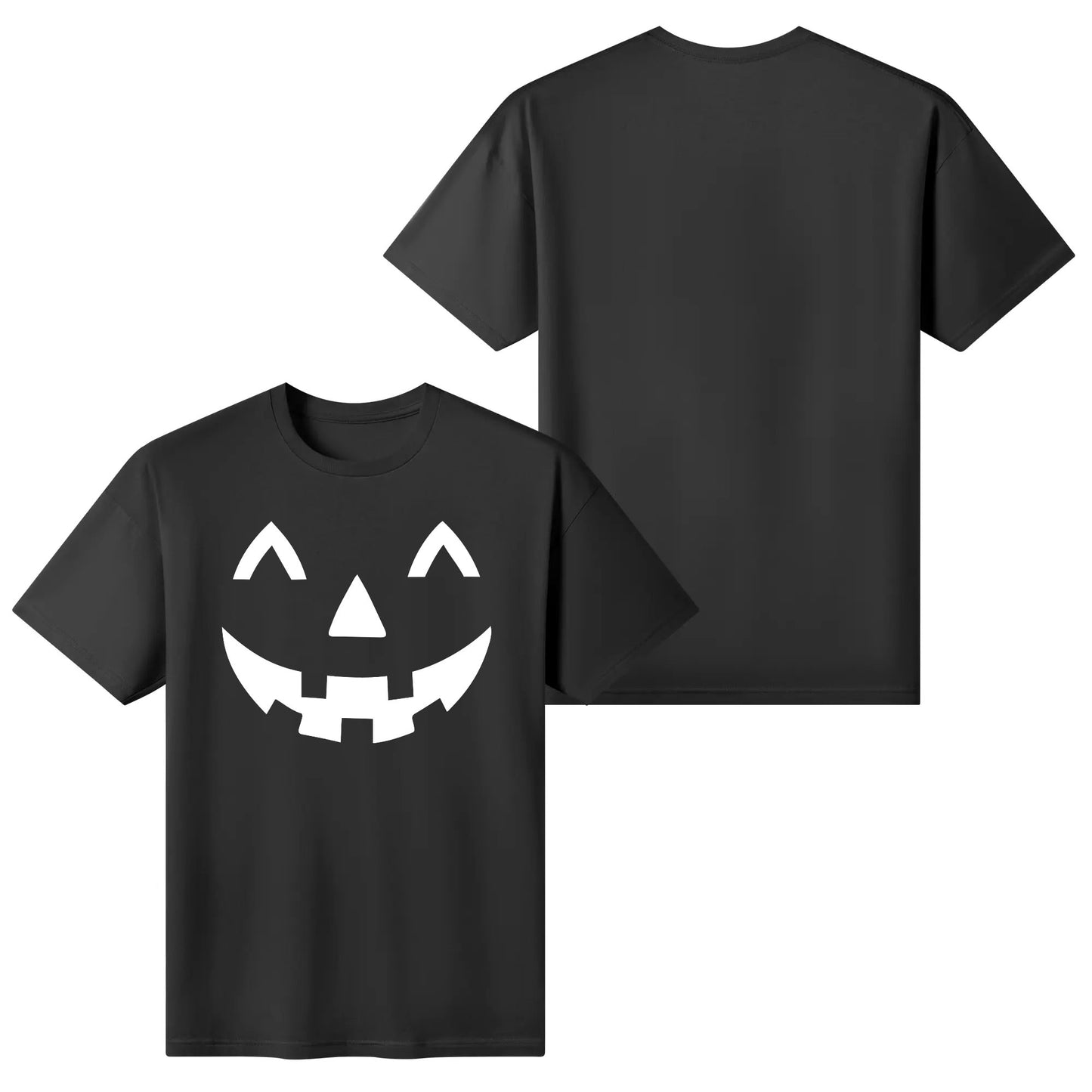 Jack O Lantern Face - Womens Super Soft 100% Cotton Halloween Costume Funny T-Shirt