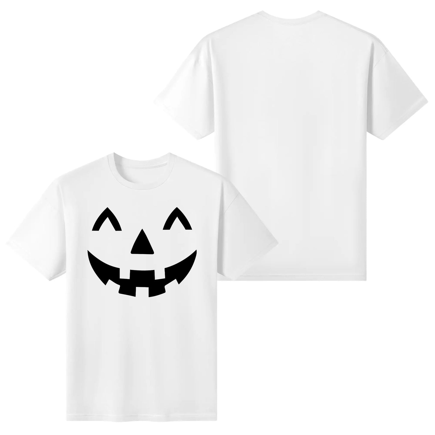 Jack O Lantern Face - Womens Super Soft 100% Cotton Halloween Costume Funny T-Shirt