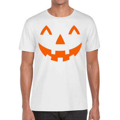 Jack O Lantern Face - Mens Soft 100% Cotton Halloween Costume Funny T-Shirt