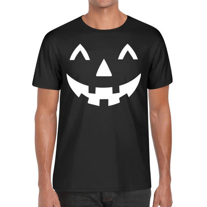 Jack O Lantern Face - Mens Soft 100% Cotton Halloween Costume Funny T-Shirt