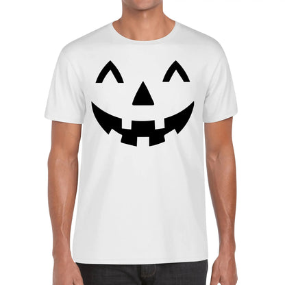 Jack O Lantern Face - Mens Soft 100% Cotton Halloween Costume Funny T-Shirt