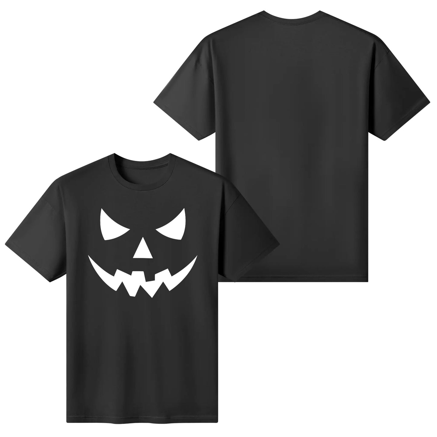 Jack O Lantern Face - Womens Super Soft 100% Cotton Halloween Costume Funny T-Shirt