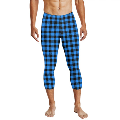 Buffalo Plaid Truly Canadian Mens 3/4 Length Capri Leggings & Training Tights