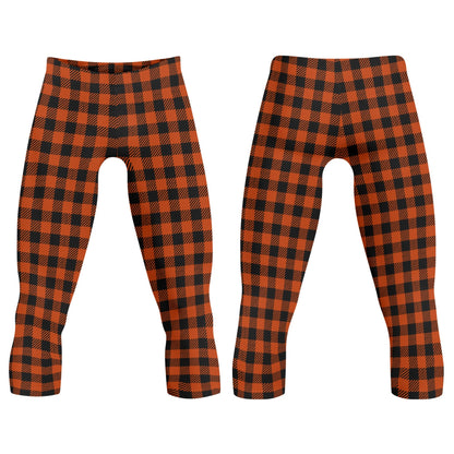 Buffalo Plaid Truly Canadian Mens 3/4 Length Capri Leggings & Training Tights