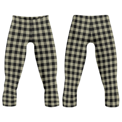 Buffalo Plaid Truly Canadian Mens 3/4 Length Capri Leggings & Training Tights