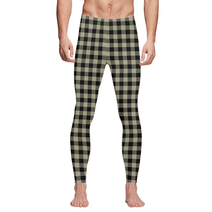 Buffalo Plaid Truly Canadian Mens Sports Leggings & Running Tights