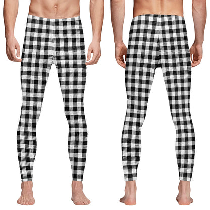 Buffalo Plaid Truly Canadian Mens Sports Leggings & Running Tights