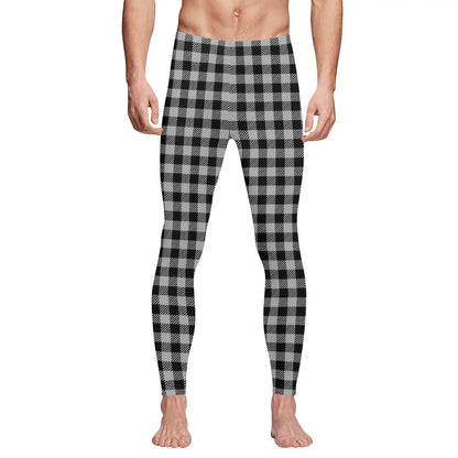 Buffalo Plaid Truly Canadian Mens Sports Leggings & Running Tights