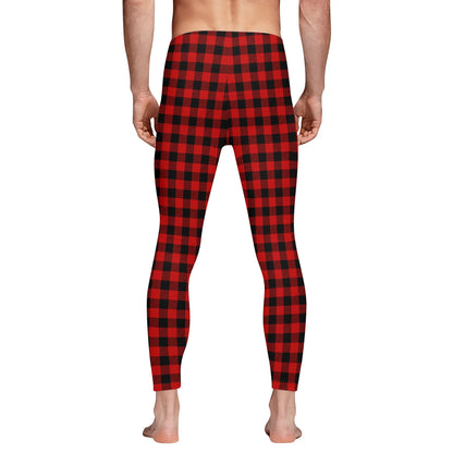 Buffalo Plaid Truly Canadian Mens Sports Leggings & Running Tights