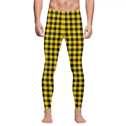 Buffalo Plaid Truly Canadian Mens Sports Leggings & Running Tights