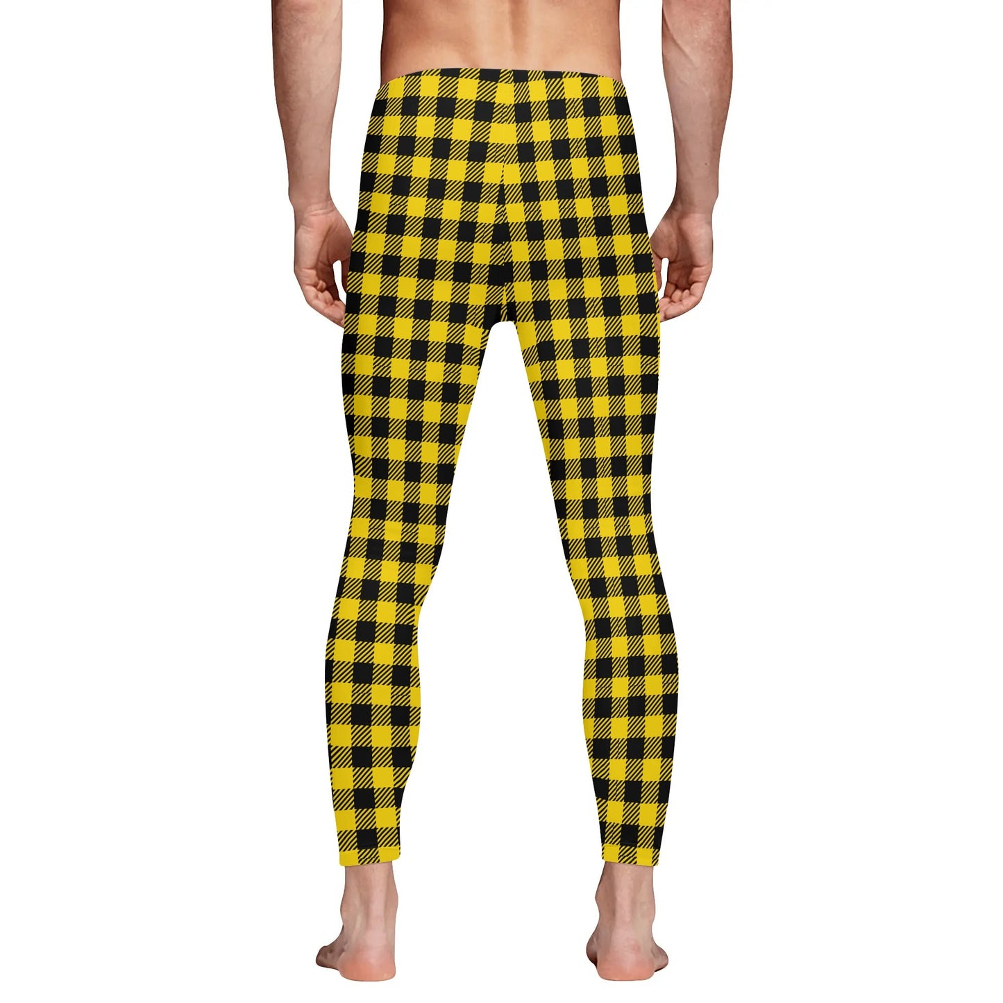 Buffalo Plaid Truly Canadian Mens Sports Leggings & Running Tights