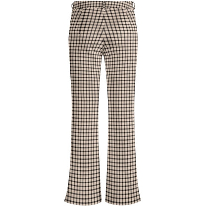 Neutral Windowpane Plaid - Womens Retro Flare Pants