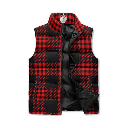 Black Buffalo Print Truly Canadian Puffer Vest - Unisex, All-Weather Protection with Zip Closure