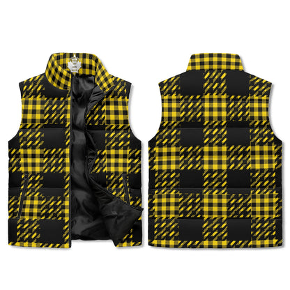 Black Buffalo Print Truly Canadian Puffer Vest - Unisex, All-Weather Protection with Zip Closure