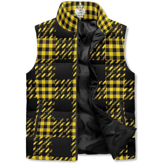 Black Buffalo Print Truly Canadian Puffer Vest - Unisex, All-Weather Protection with Zip Closure