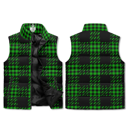 Black Buffalo Print Truly Canadian Puffer Vest - Unisex, All-Weather Protection with Zip Closure