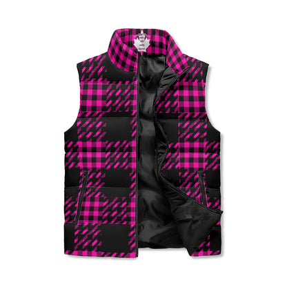 Black Buffalo Print Truly Canadian Puffer Vest - Unisex, All-Weather Protection with Zip Closure