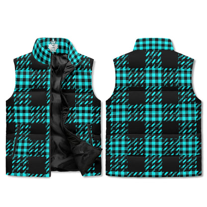 Black Buffalo Print Truly Canadian Puffer Vest - Unisex, All-Weather Protection with Zip Closure