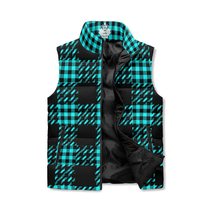 Black Buffalo Print Truly Canadian Puffer Vest - Unisex, All-Weather Protection with Zip Closure