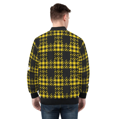 Black Buffalo Plaid Mens Truly Canadian Zip-Up Bomber Jacket