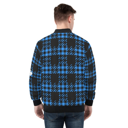 Black Buffalo Plaid Mens Truly Canadian Zip-Up Bomber Jacket