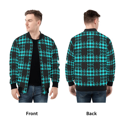 Black Buffalo Plaid Mens Truly Canadian Zip-Up Bomber Jacket