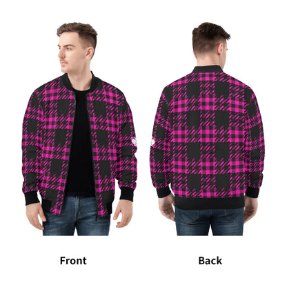 Black Buffalo Plaid Mens Truly Canadian Zip-Up Bomber Jacket