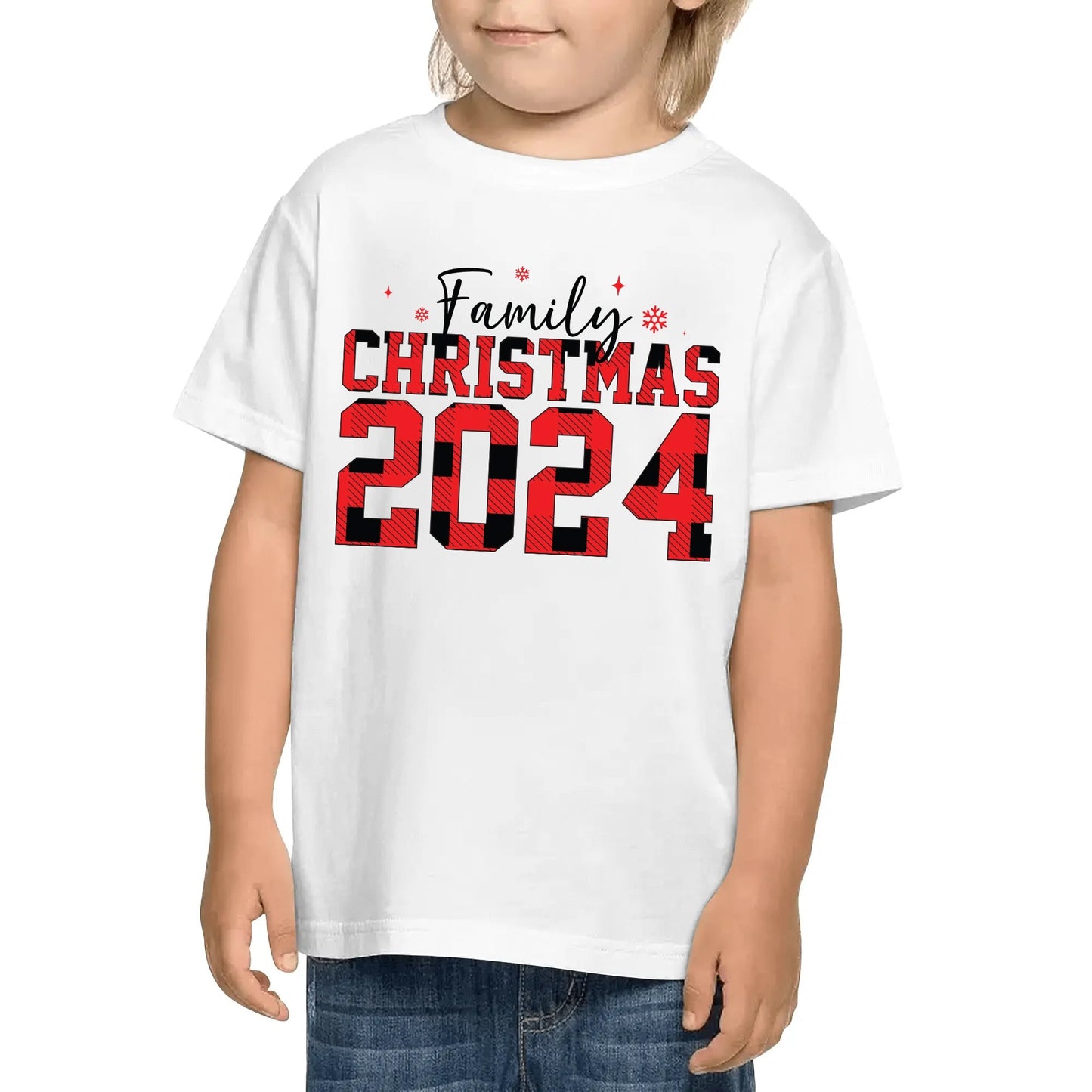 Family Christmas 2024 - Kids 100% Cotton Xmas Day Matching T-Shirt