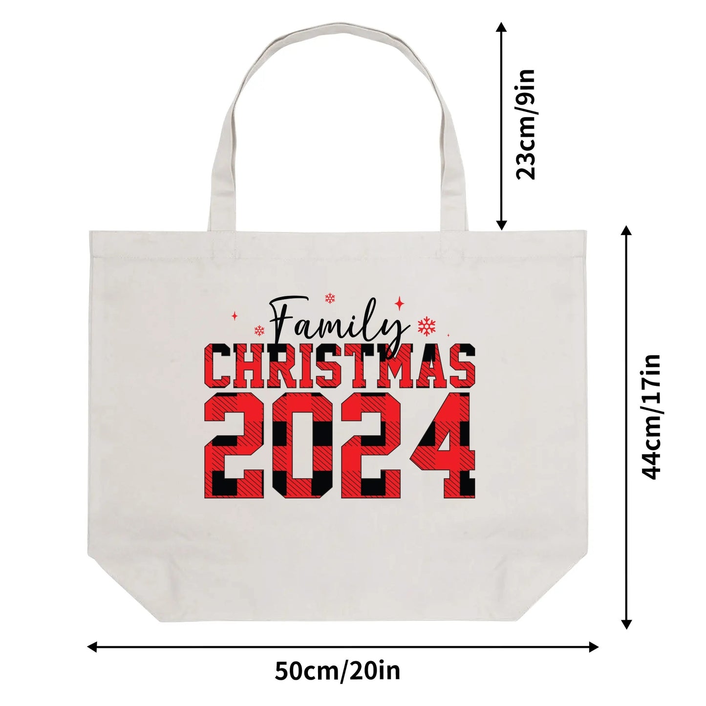 Family Christmas 2024 - 100% Cotton Tote Bag (Single-sided Print)