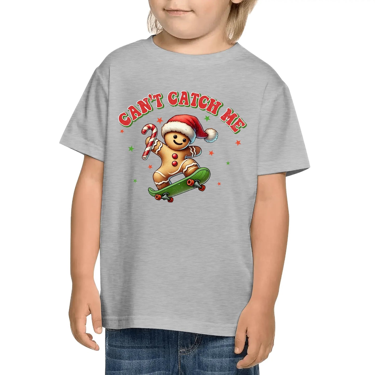 Can't Catch Me - Kids 100% Soft Cotton Christmas T-Shirts