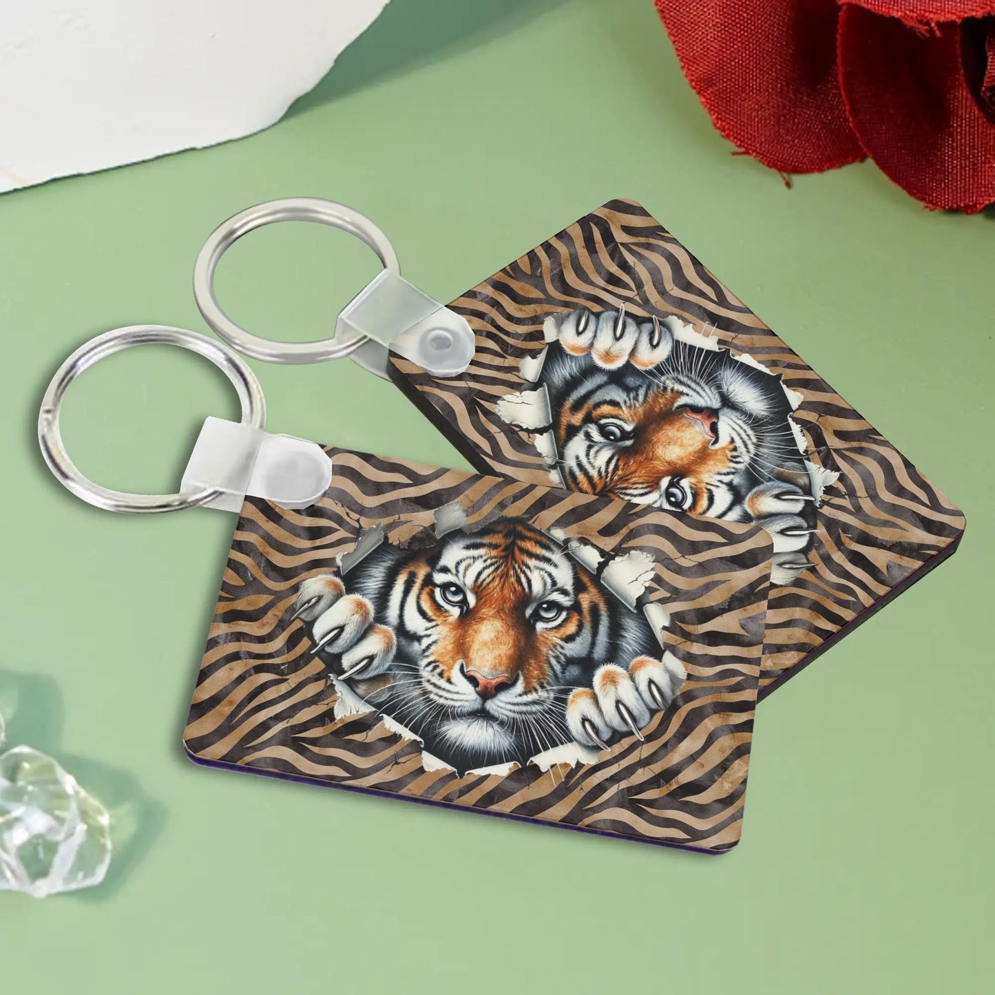 Heartfelt Gift Ideas: Unique Fun African Animal Prints Keychains - Double-Sided Printed, Unique Designs, Perfect for Luggage & Keys