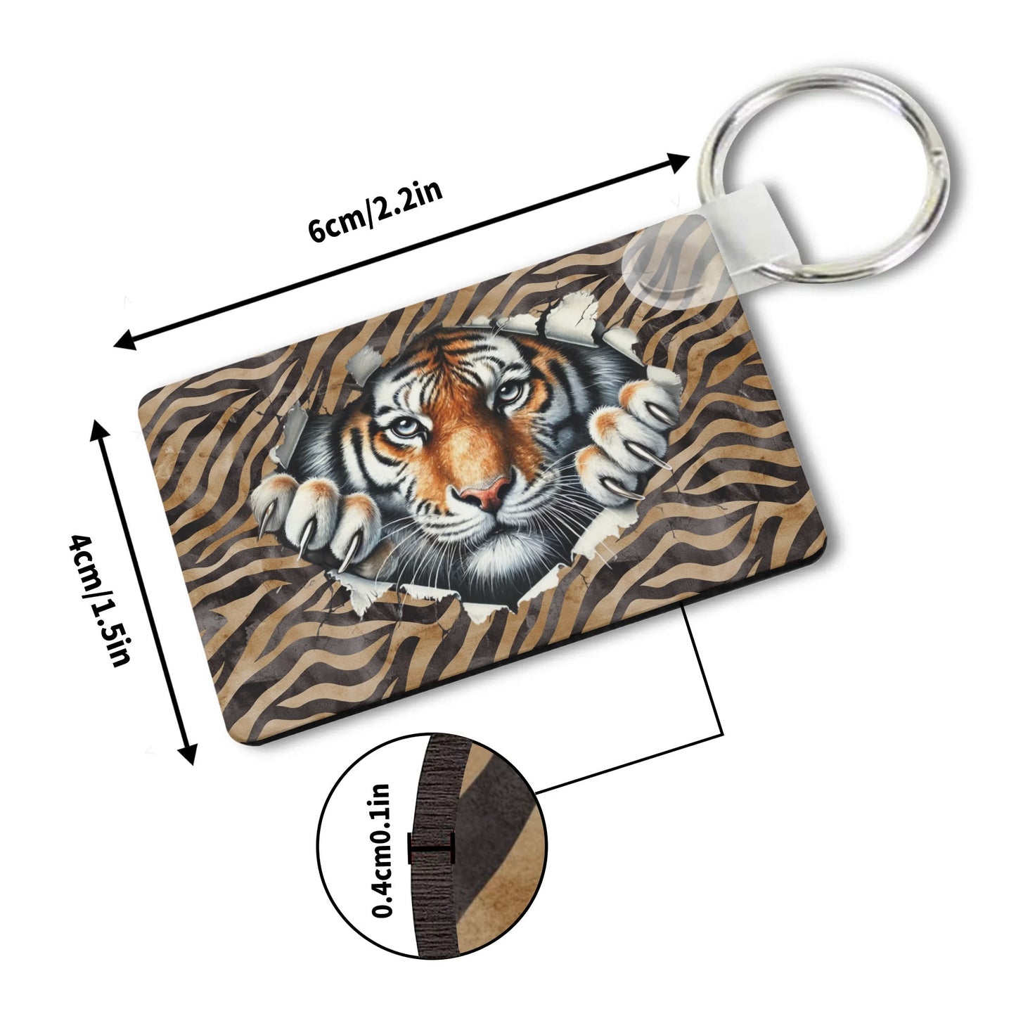 Heartfelt Gift Ideas: Unique Fun African Animal Prints Keychains - Double-Sided Printed, Unique Designs, Perfect for Luggage & Keys