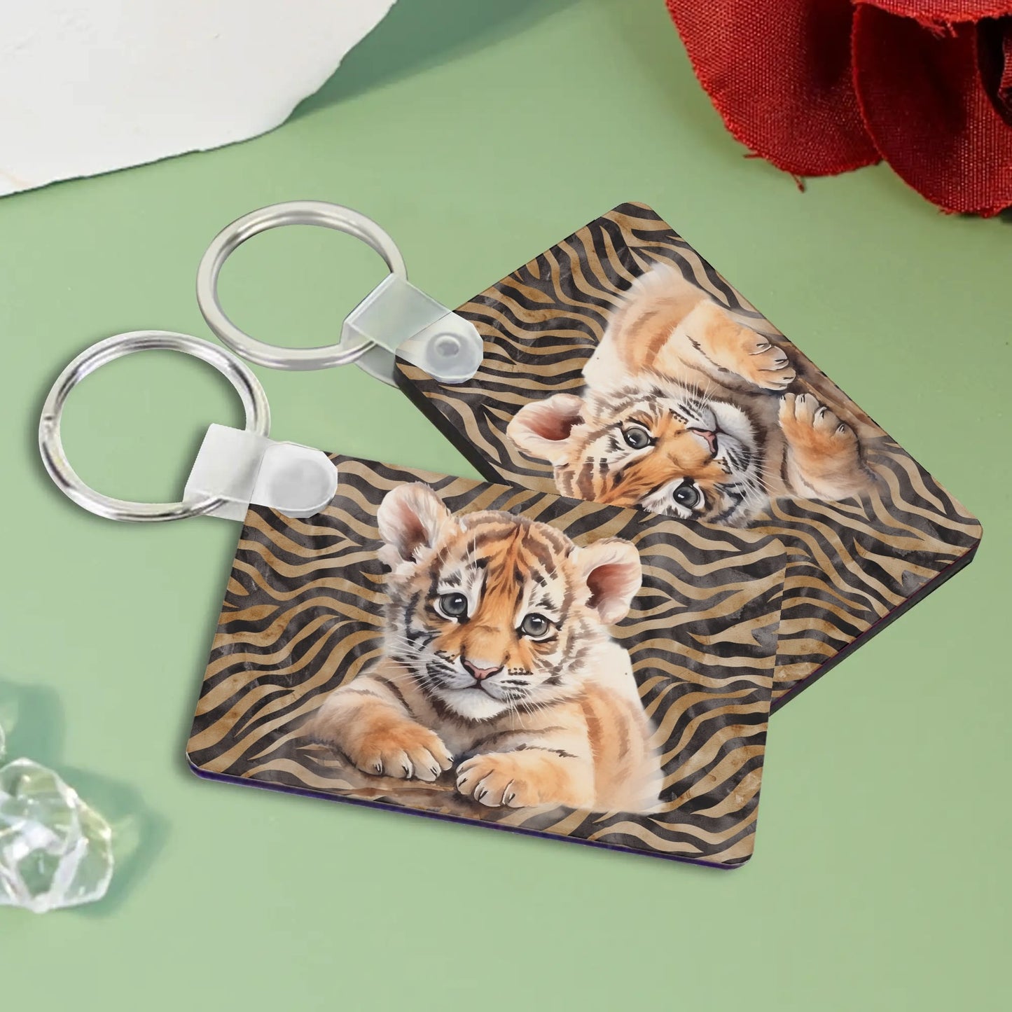 Heartfelt Gift Ideas: Unique Fun African Animal Prints Keychains - Double-Sided Printed, Unique Designs, Perfect for Luggage & Keys