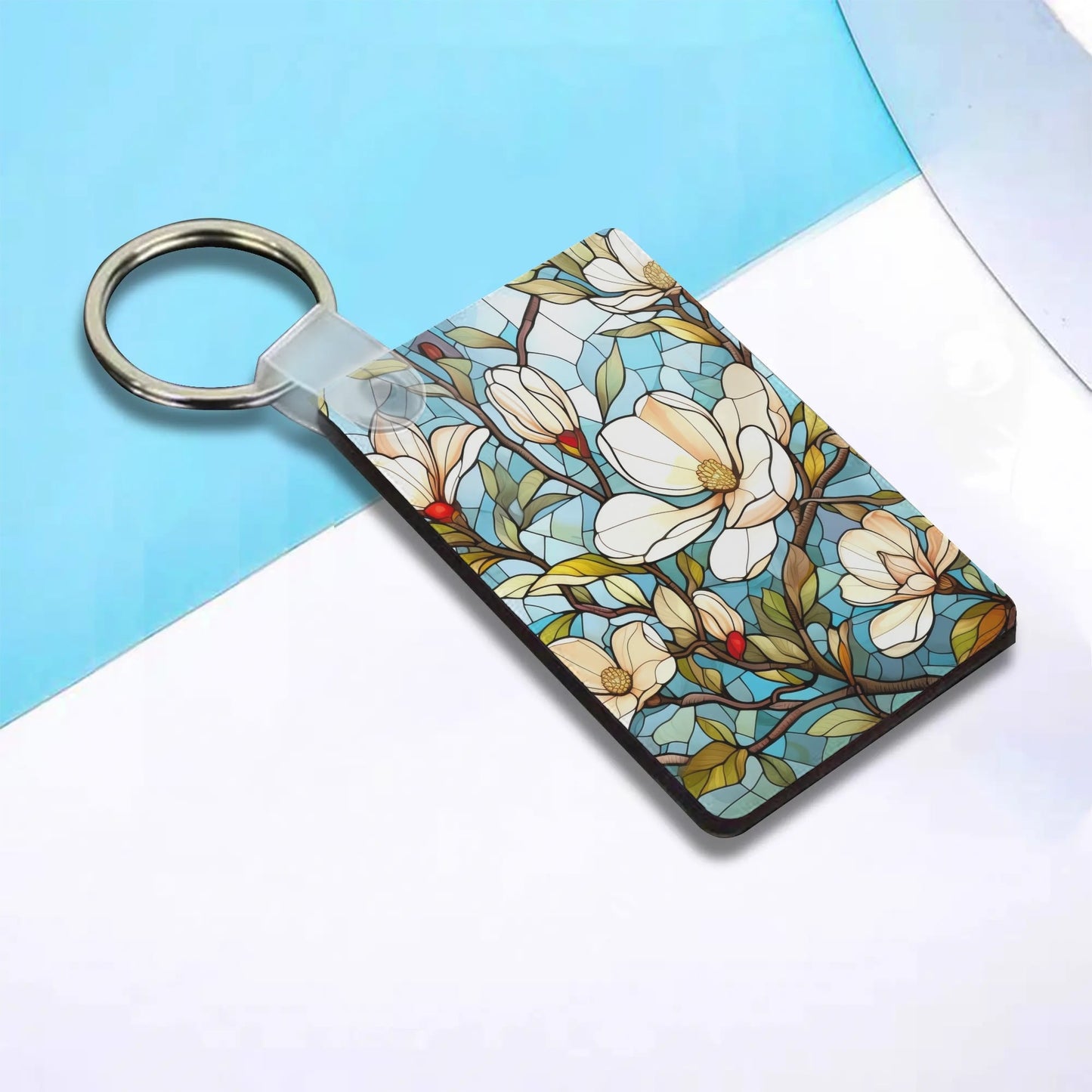 Heartfelt Gift Ideas: Personalized Stained Glass Keychains - Double-Sided Printed, Unique Designs, Perfect for Luggage & Keys