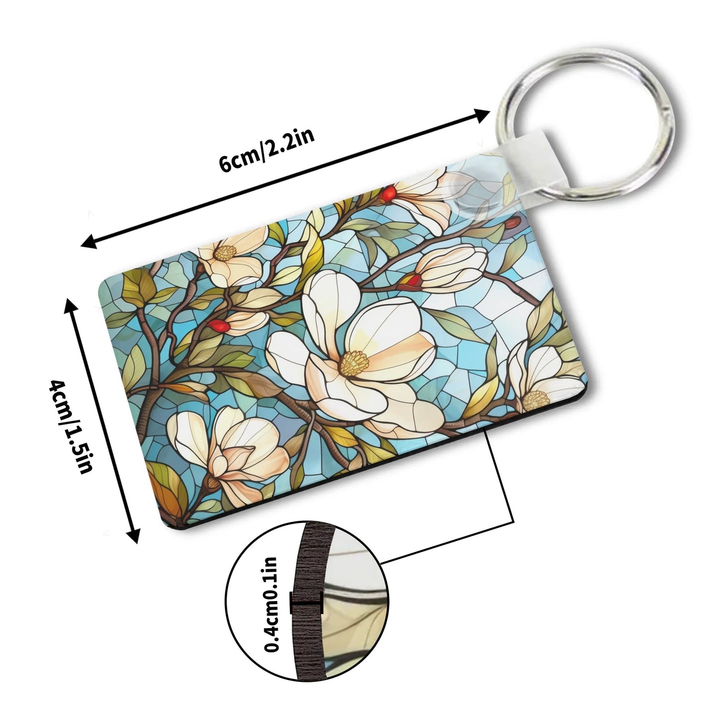 Heartfelt Gift Ideas: Personalized Stained Glass Keychains - Double-Sided Printed, Unique Designs, Perfect for Luggage & Keys