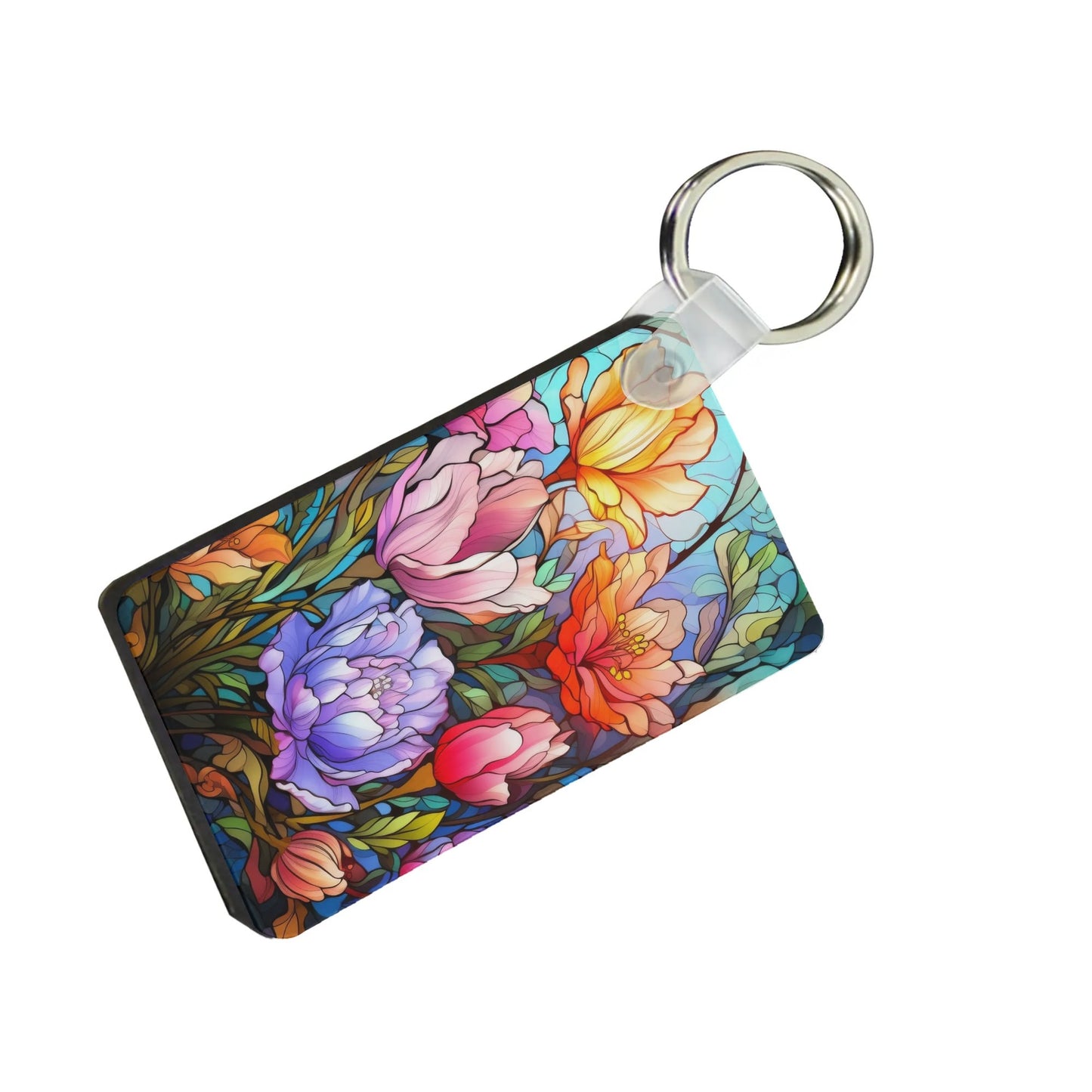 Heartfelt Gift Ideas: Personalized Stained Glass Keychains - Double-Sided Printed, Unique Designs, Perfect for Luggage & Keys