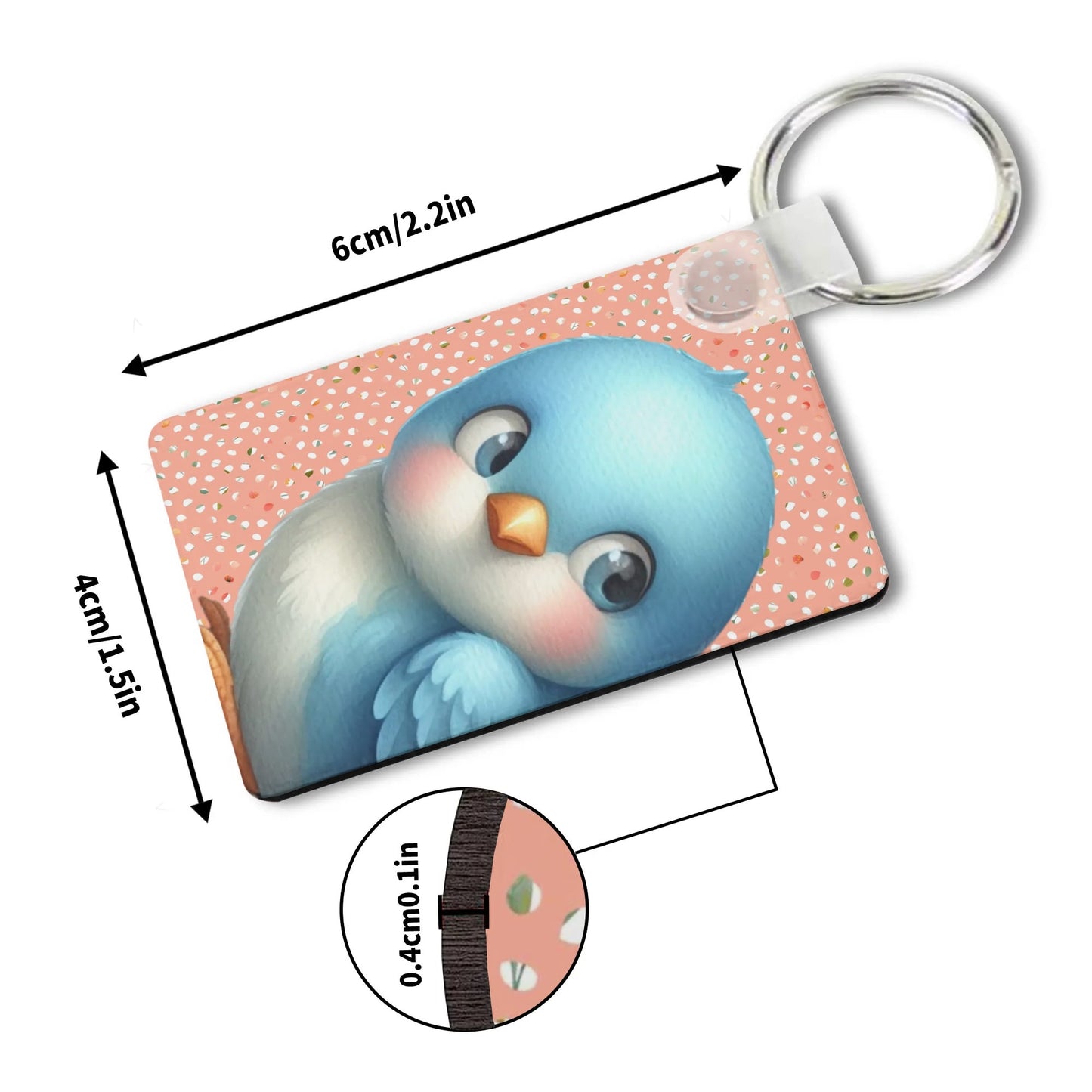 Heartfelt Gift Ideas: Unique Fun Birds of a Feather Keychains - Double-Sided Printed, Unique Designs, Perfect for Luggage & Keys