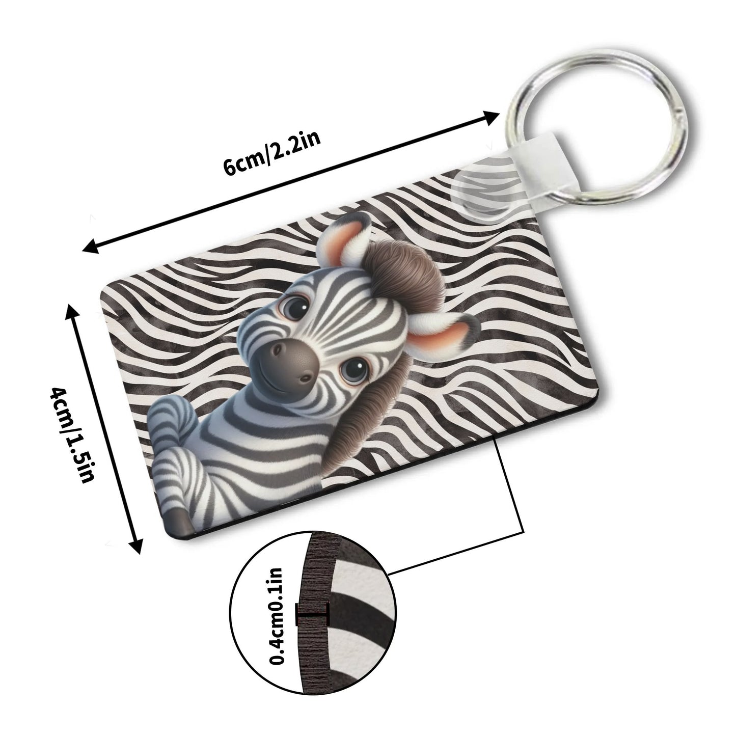 Heartfelt Gift Ideas: Unique Fun African Animal Prints Keychains - Double-Sided Printed, Unique Designs, Perfect for Luggage & Keys