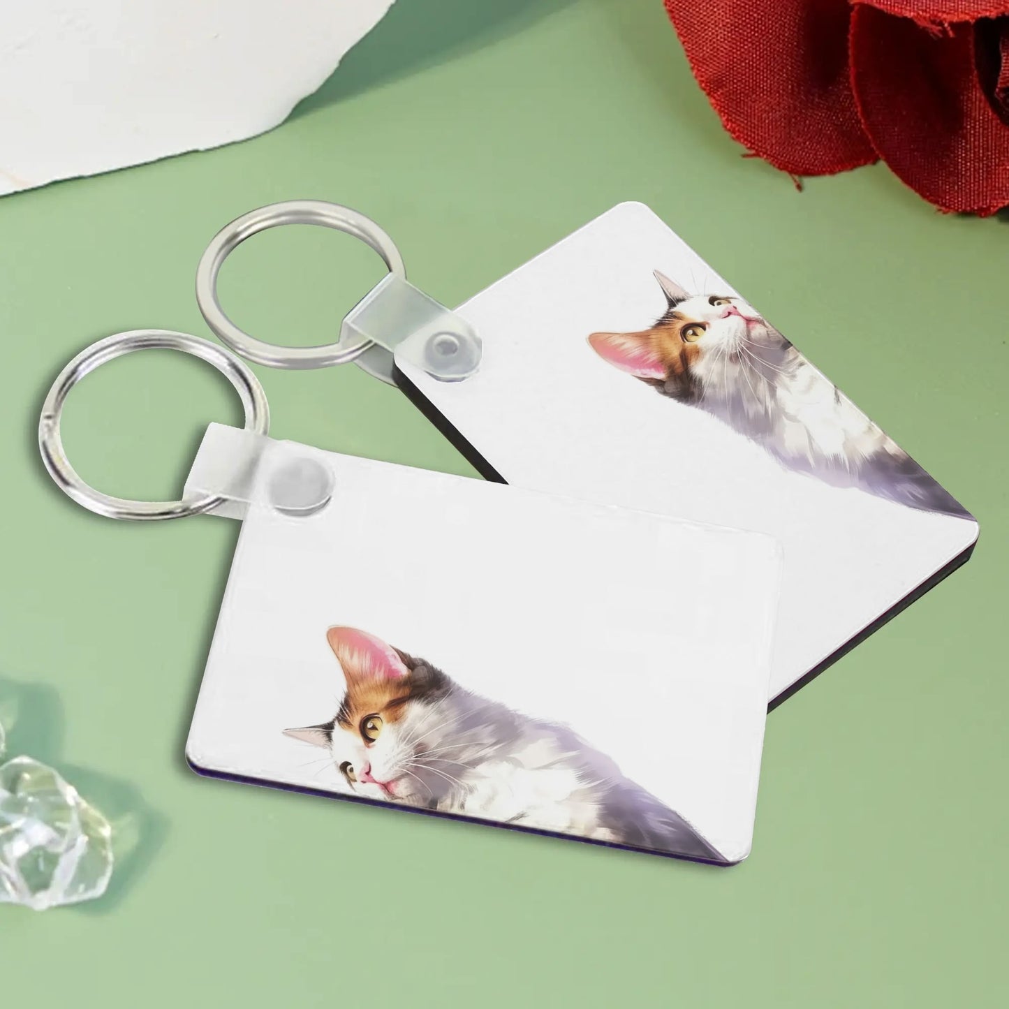 Heartfelt Gift Ideas: Unique Fun Cat Lover Keychains - Double-Sided Printed, Unique Designs, Perfect for Luggage & Keys