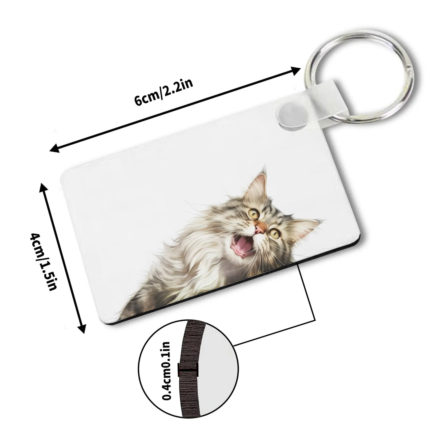 Heartfelt Gift Ideas: Unique Fun Cat Lover Keychains - Double-Sided Printed, Unique Designs, Perfect for Luggage & Keys